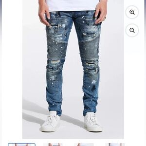 - Embellish Jeans Men’s Worn Fit Denim Jeans Moto Biker Size 40